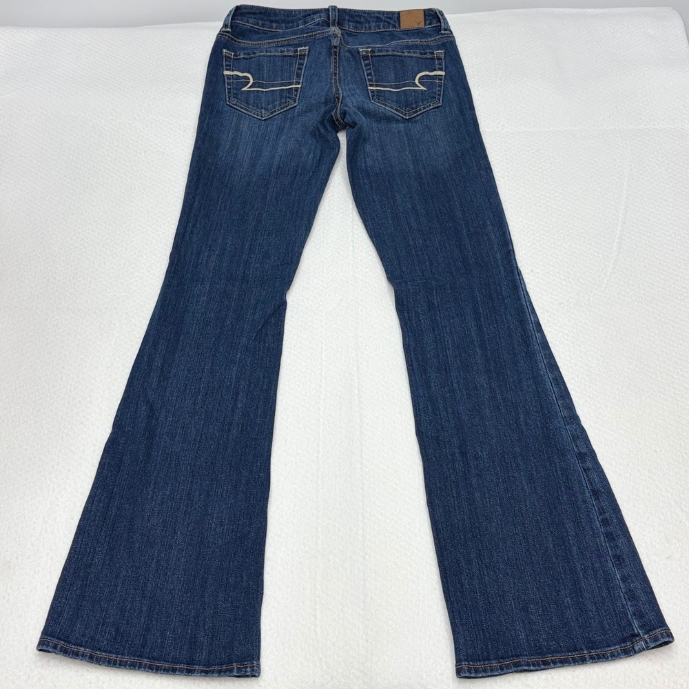 American Eagle Vintage Flare Jeans Dark Wash Low Rise Stretch Size 0 Regular - Picture 8 of 13